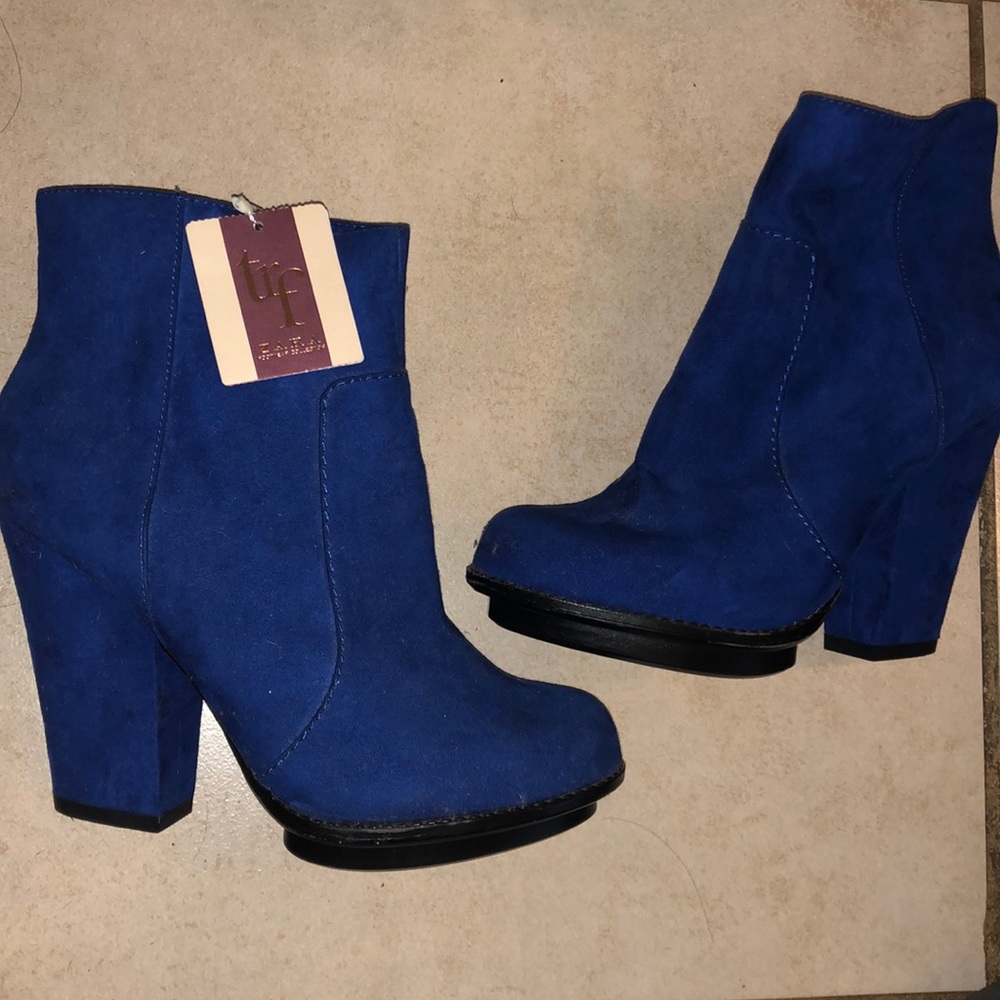 ZARA blue suede boots nwt